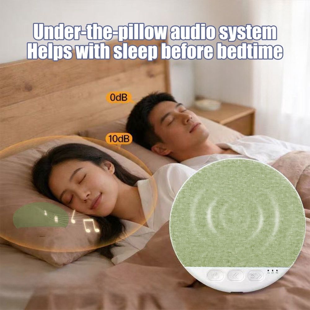 Bluetooth Pillow Speaker for Sleeping, Mini Portable Under Pillow Speaker with White Noise Timer Wireless Sleep Aid with Stereo Bass Private Sleep Headphones for Side Sleeper (Green)