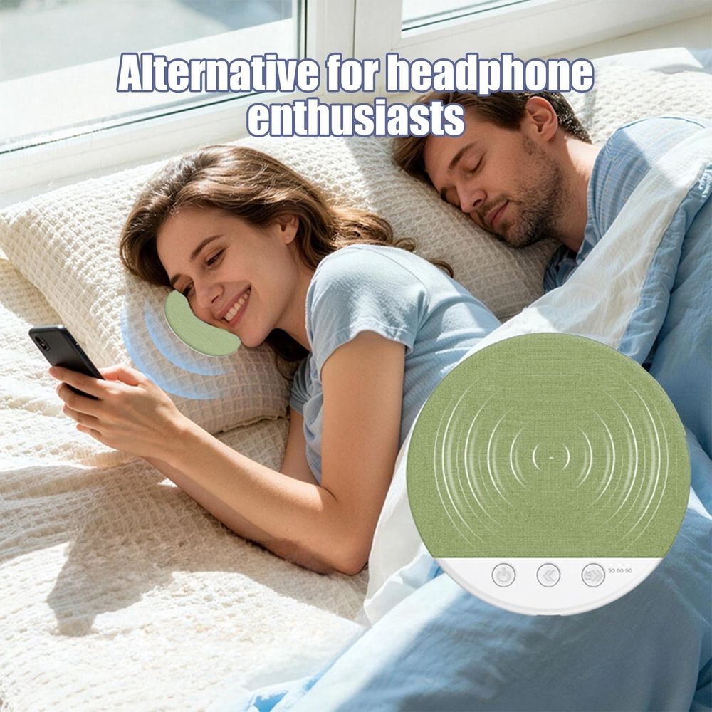 Bluetooth Pillow Speaker for Sleeping, Mini Portable Under Pillow Speaker with White Noise Timer Wireless Sleep Aid with Stereo Bass Private Sleep Headphones for Side Sleeper (Green)