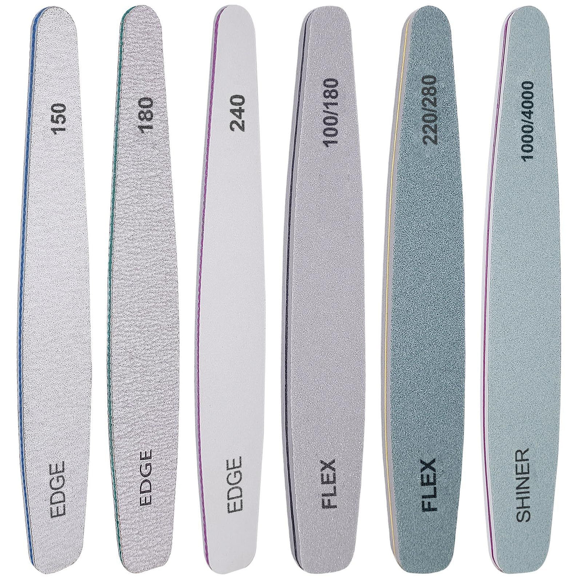 Nail File and Buffer Set, 6 Pcs Professional Nail File Kit for Acrylic and Natural Nails, Grit Soft Nail Filer Gel Nail Files