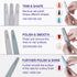 Nail File and Buffer Set, 6 Pcs Professional Nail File Kit for Acrylic and Natural Nails, Grit Soft Nail Filer Gel Nail Files