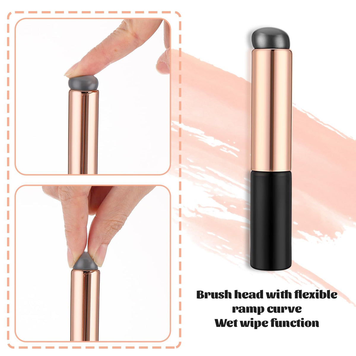 2 Pack Silicone Lip Brush Make Up Brushes, Reusable High Elastic Silicone Lipstick Applicator Brush Set, Silicone Brush