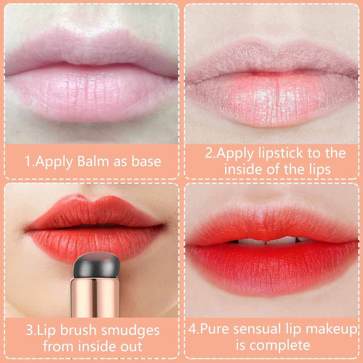2 Pack Silicone Lip Brush Make Up Brushes, Reusable High Elastic Silicone Lipstick Applicator Brush Set, Silicone Brush