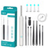 White Ear Cleaner High Precision Ear Wax Removal Tool with Camera LED Light Wireless Otoscope Smart Ear Cleaning Kit(8-piece Set)
