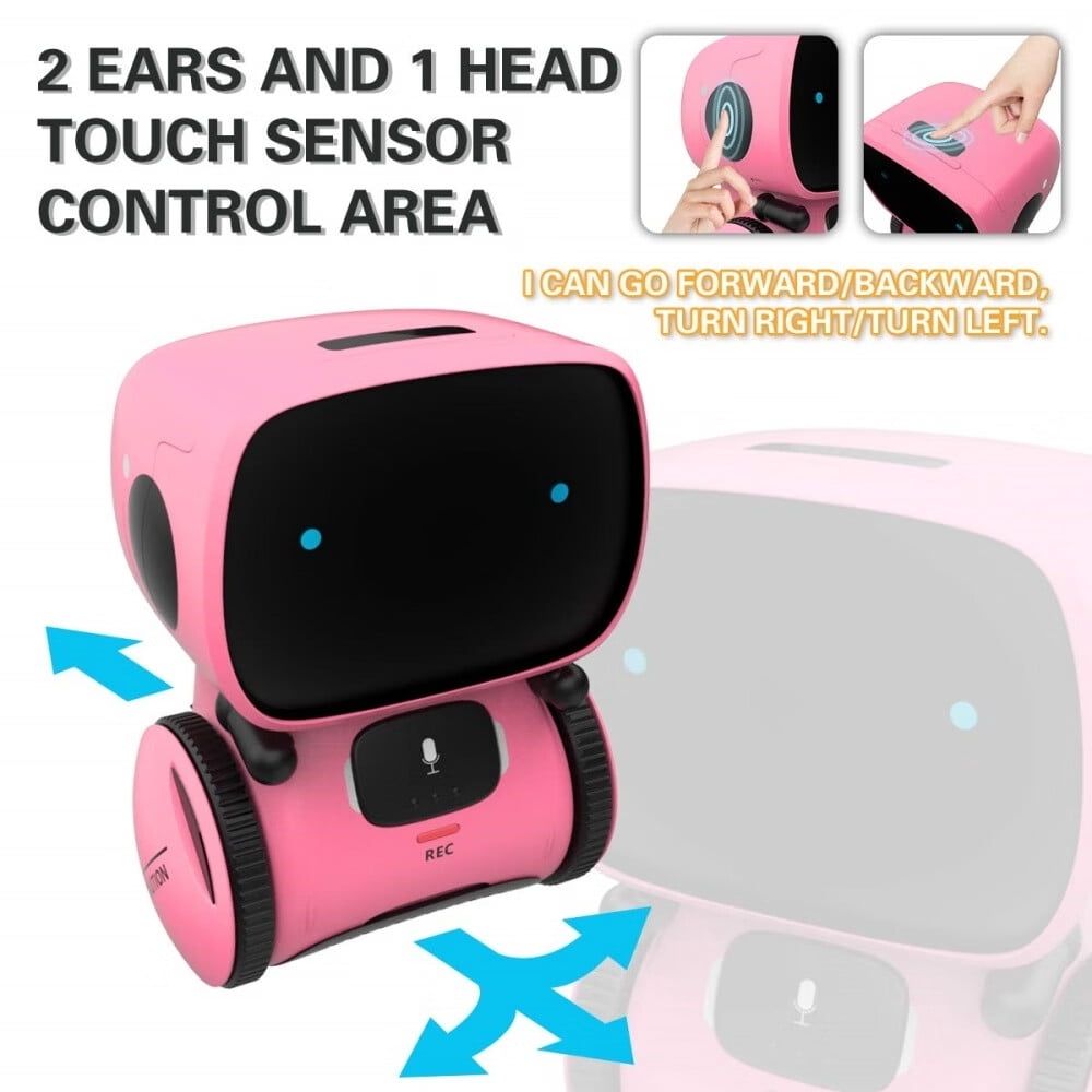 Interactive Smart Robot Toy for Boys and Girls,Smart Talking Robots Intelligent Partner and Teacher with Voice Control and Touch Sensor,Singing,Dancing,Repeating,Gift Toys for Kids Age 3 and Up