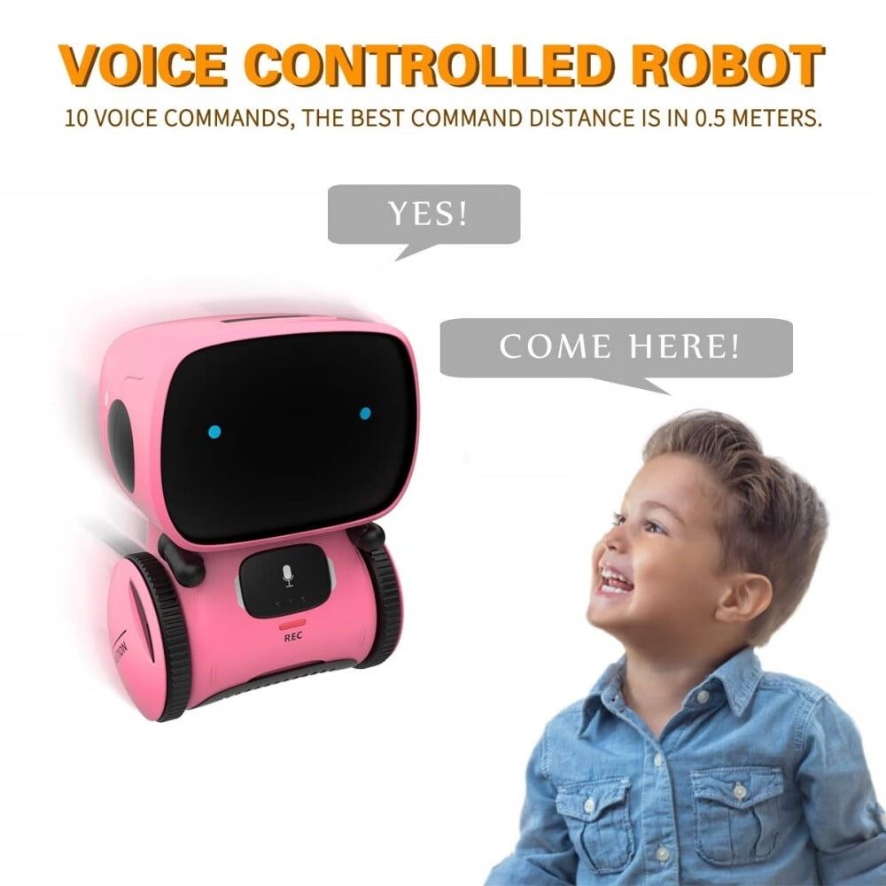 Interactive Smart Robot Toy for Boys and Girls,Smart Talking Robots Intelligent Partner and Teacher with Voice Control and Touch Sensor,Singing,Dancing,Repeating,Gift Toys for Kids Age 3 and Up