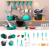 Kitchen Pretend Play Kitchen Accessories Toys Set, Cookware Pots and Pans Cooking Utensils Playset Gifts for 3 4 5 Years Old Kids Girls Boys Toddler
