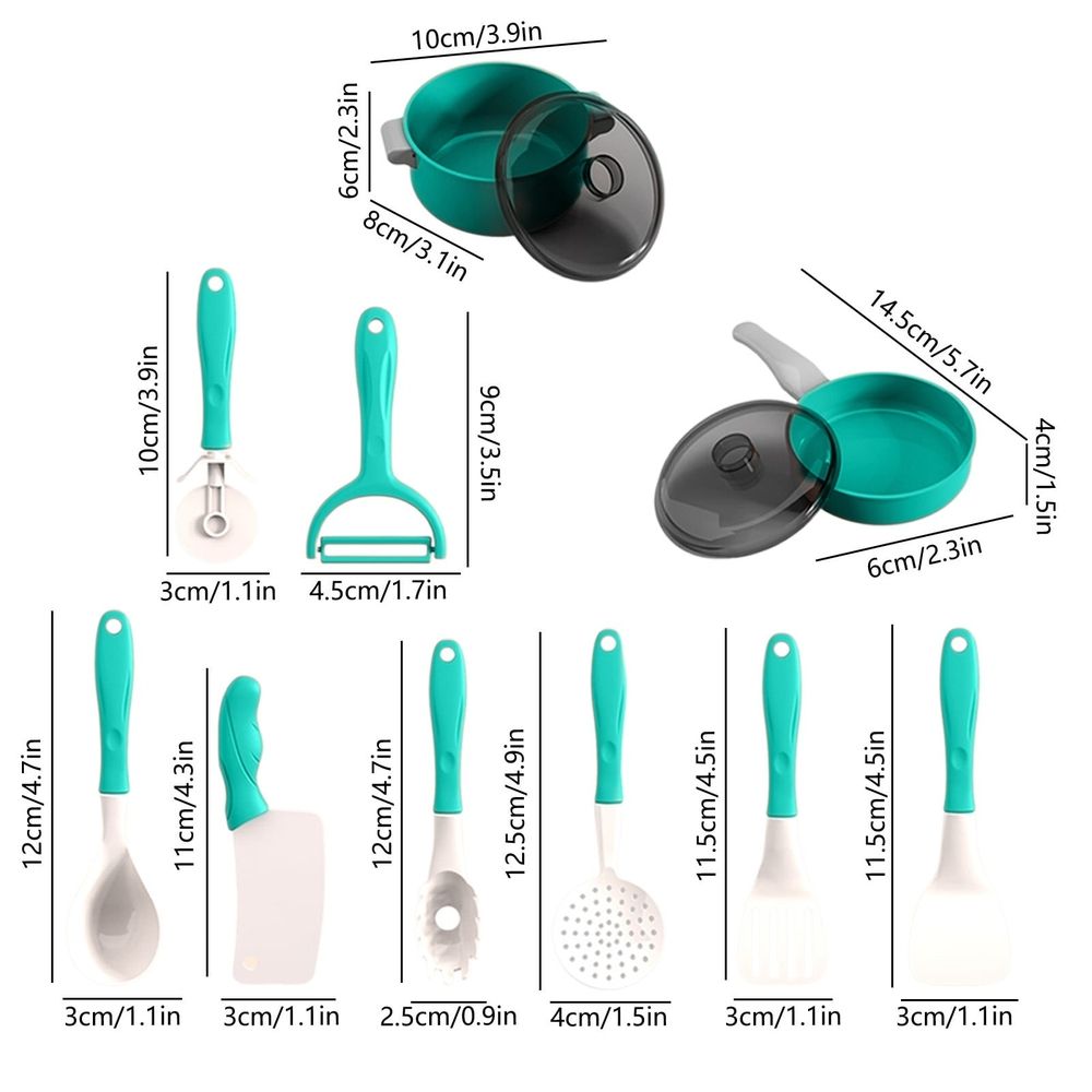 Kitchen Pretend Play Kitchen Accessories Toys Set, Cookware Pots and Pans Cooking Utensils Playset Gifts for 3 4 5 Years Old Kids Girls Boys Toddler
