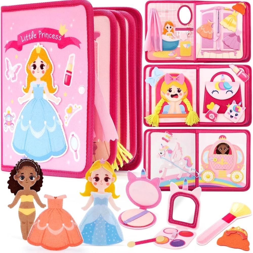 Busy Board Princess Toy for Toddlers 1-3,Montessori Toys for 1 2 3 4 Year Old Girls,Preschool Learning Toy for Kids Girls 2-4