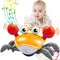 Orange Crawling Crab Baby Toys 6-12 Months,Fun Moving Infant Toys with Music Lights,Toy Gifts for Babies,Toddlers,Kids