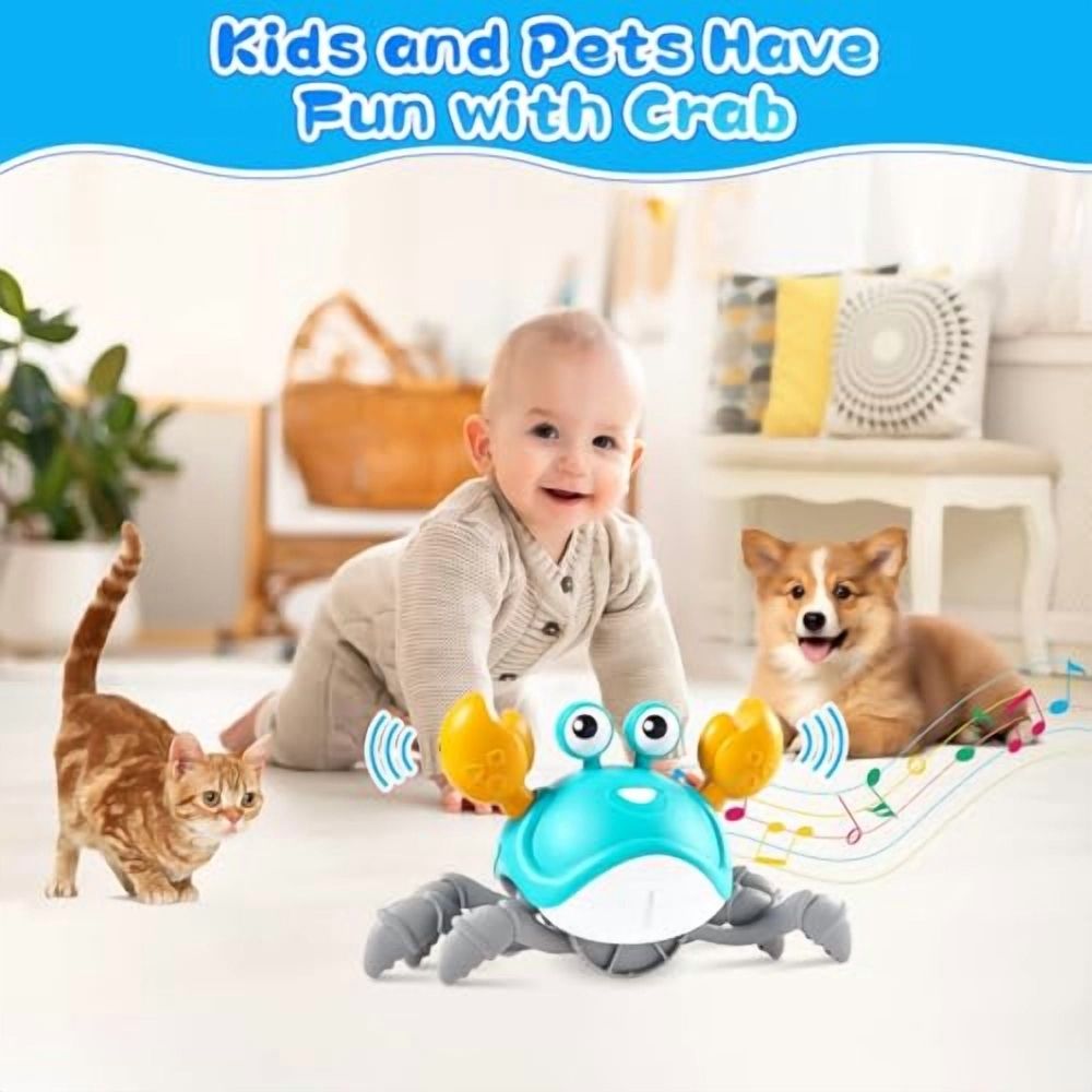 Crawling Crab Baby Toys 3.0,Upgraded Tummy Time Baby Toys 6-12 12-18 Month,Infant Learning Crawl Walking Dancing Crab with Music&Speed Control for 1 2 3 4 5 6+ Girls Year Newborn Birthday Gifts
