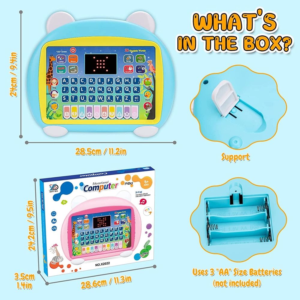 Trilingual Learning Toys for Toddlers 1-3 Years,Learning Tablet with Music and Lights,Montessori Speech Therapy Toys, Toddler Toys Age 1-3 Gifts,Musical Baby Toys for 1 Year Old
