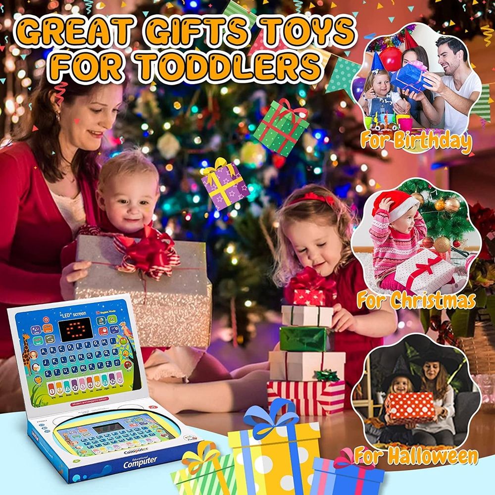 Trilingual Learning Toys for Toddlers 1-3 Years,Learning Tablet with Music and Lights,Montessori Speech Therapy Toys, Toddler Toys Age 1-3 Gifts,Musical Baby Toys for 1 Year Old