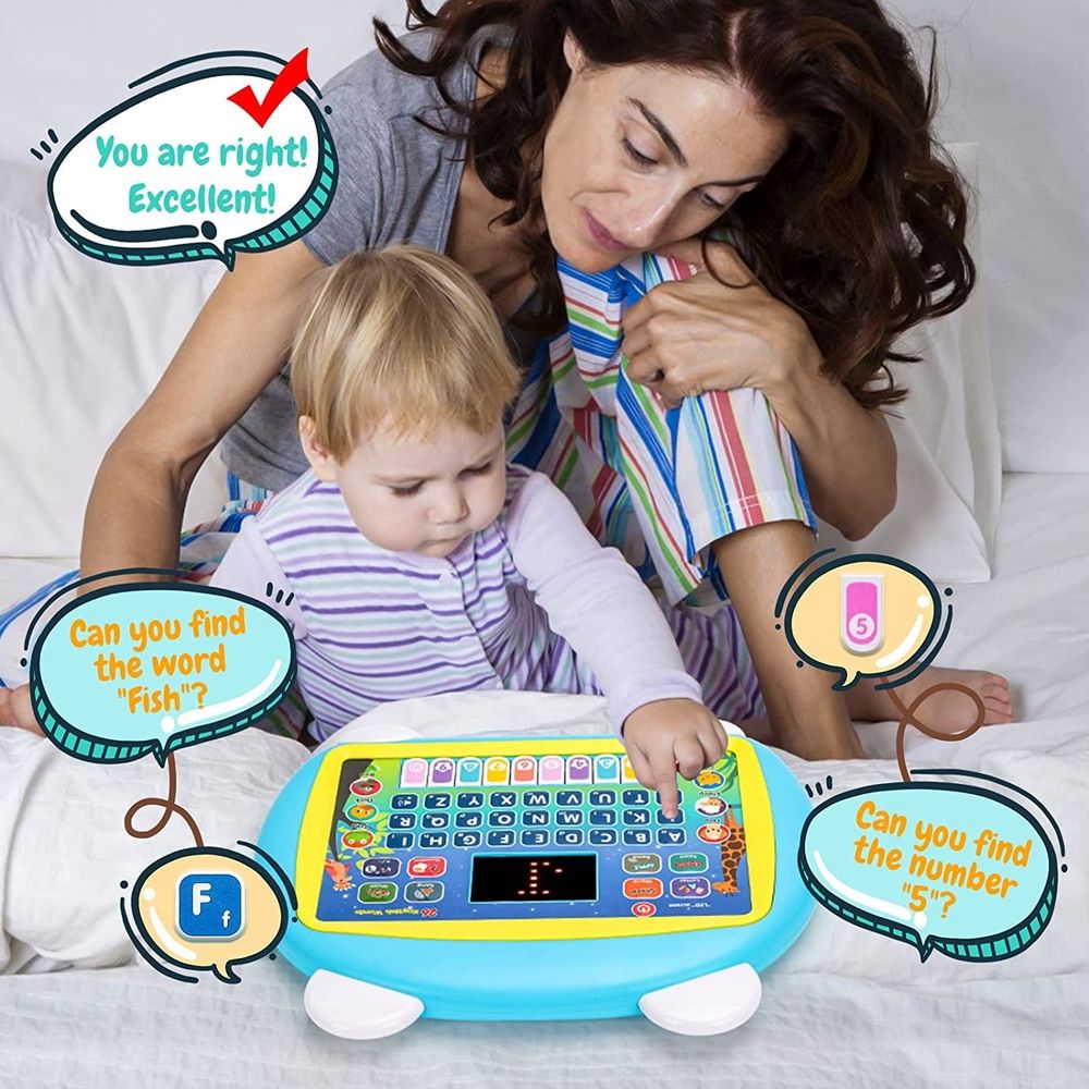 Trilingual Learning Toys for Toddlers 1-3 Years,Learning Tablet with Music and Lights,Montessori Speech Therapy Toys, Toddler Toys Age 1-3 Gifts,Musical Baby Toys for 1 Year Old