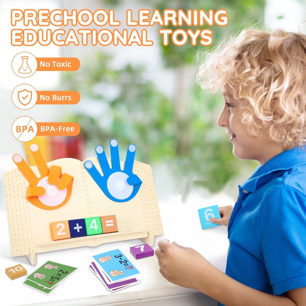 Montessori Learning Math Toys for 2 3 4 Years Old Boys,Preschool Educational Manipulatives Number Counting Blocks for Kids,Birthday Gifts Toys for Toddlers 18 Months Girls