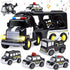 Carrier Truck Transport Car ,7-in-1 Police Truck Toy Vehicle Set with 4 Toy Cars & 1 Helicopter,Friction Powered Car Toys for Toddlers Kids 2 3 4 5 Years Old