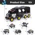 Carrier Truck Transport Car ,7-in-1 Police Truck Toy Vehicle Set with 4 Toy Cars & 1 Helicopter,Friction Powered Car Toys for Toddlers Kids 2 3 4 5 Years Old