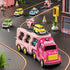 Girls Toddler Truck Toys for 3 4 5 6 Year Old Girls,5-in-1 Friction Power Vehicle Car Toy for Toddlers 3-6,Carrier Toys for Kids 3-5,Christmas Birthday Gifts for Girls Age 3-8