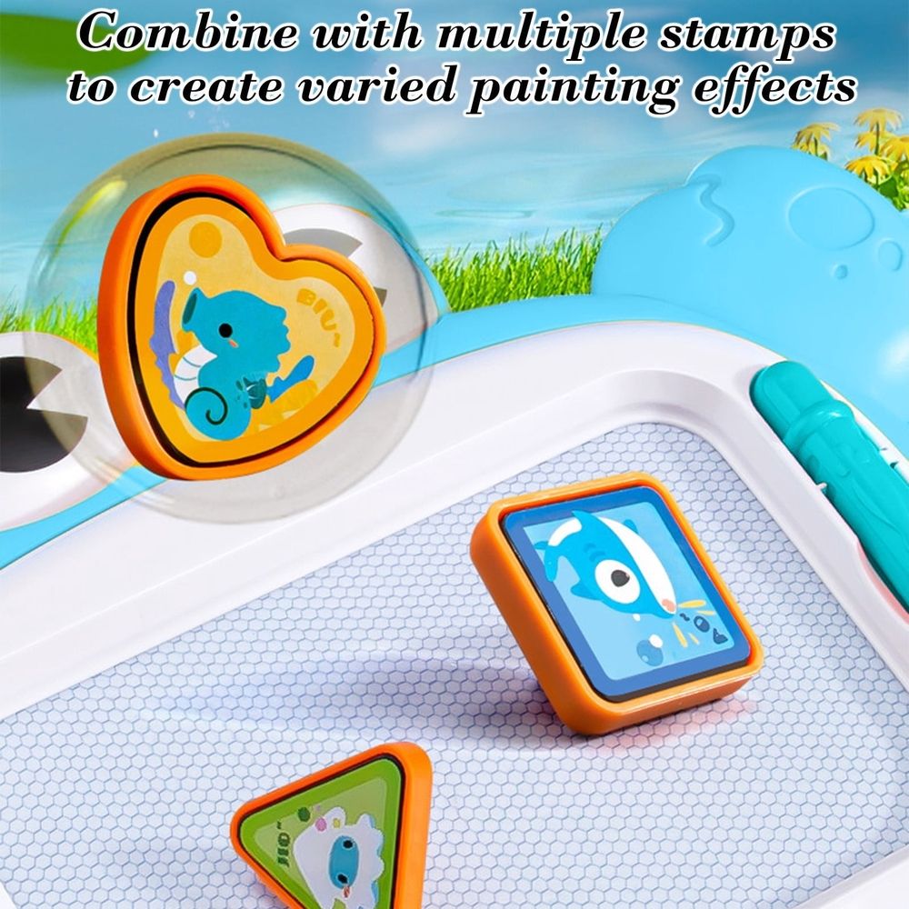 Magnetic Drawing Board, Toddler Toys Color Erasable Doodle Board with 4 Stamps, Travel Painting & Writing Pad, Portable Sketch Pad Learning and Educational Toys for Age 1 2 3 Boys Girls