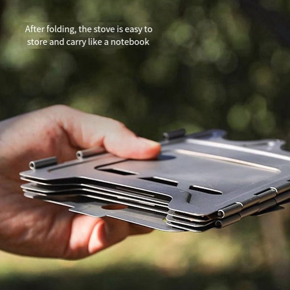 Camping Stove - Stainless Steel Folding Burner for Picnic, 1 Stove Included