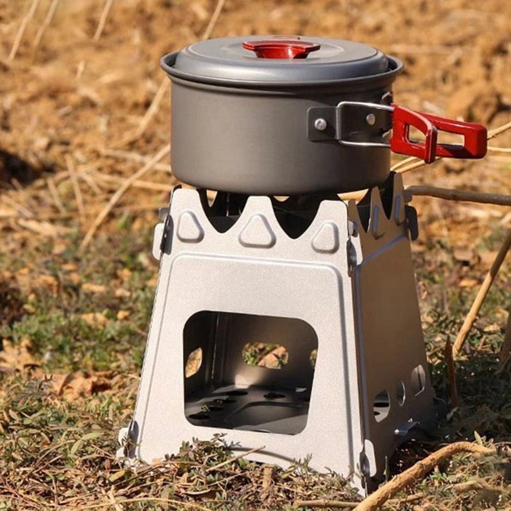 Camping Stove - Stainless Steel Folding Burner for Picnic, 1 Stove Included