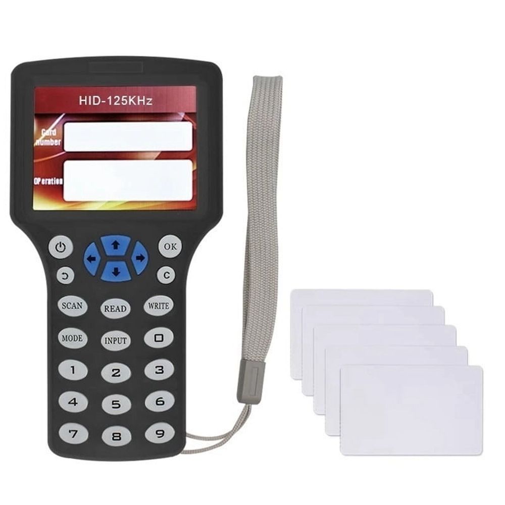 10 Frequency RFID NFC Smart Card Reader Writer Duplicator+5XCUID Card 125K 13.56MHz RFID Copier Key Replicator