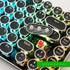 104Pcs/Set Universal Round Key Cap Keycaps for Cherry MX Mechanical Keyboard Backlit Design Black,1 * Keycaps set,Black