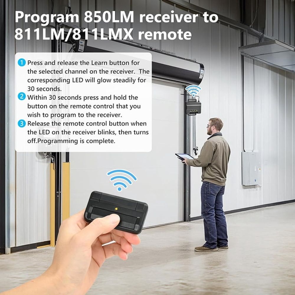 850LM Universal Receiver - Door and Garage Door Opener the 850LM Can Control Up to 3 Doors or Garage Door Openers