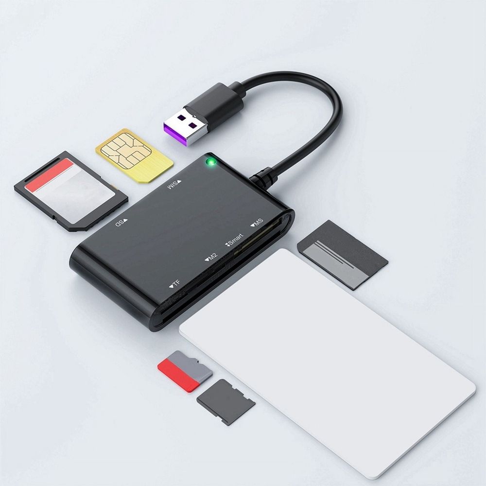 USB 3.0 Multi Card Reader 6 in 1 Smart/MS/M2/TF/SIM/SD Picture Card Reader USB3.0 Card Reader