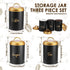 3-Piece Kitchen Canister Set, Farmhouse Coffee Tea Sugar Airtight Containers for Countertop, Rustic Metal Storage Jars