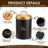 3-Piece Kitchen Canister Set, Farmhouse Coffee Tea Sugar Airtight Containers for Countertop, Rustic Metal Storage Jars