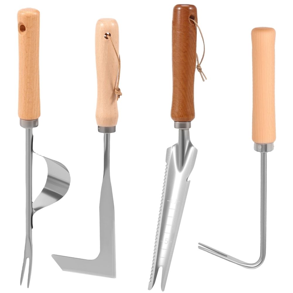4 Pack Weed Puller Tool, Stainless Steel Crack Weeder Tool, Crevice Uprooting Weeding Digger Tools, Gardening Weed Remover Tools for Cracks, Driveways, Lawn Edger, Moss Removal