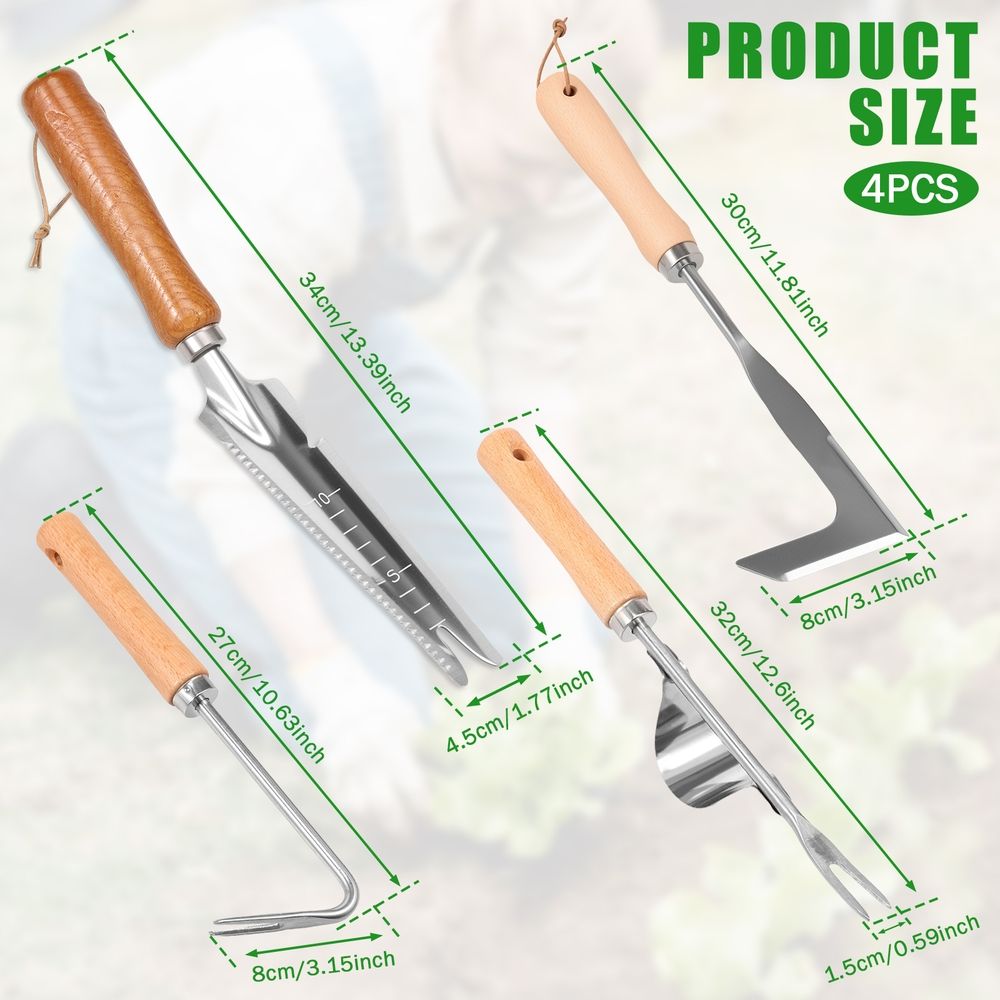4 Pack Weed Puller Tool, Stainless Steel Crack Weeder Tool, Crevice Uprooting Weeding Digger Tools, Gardening Weed Remover Tools for Cracks, Driveways, Lawn Edger, Moss Removal