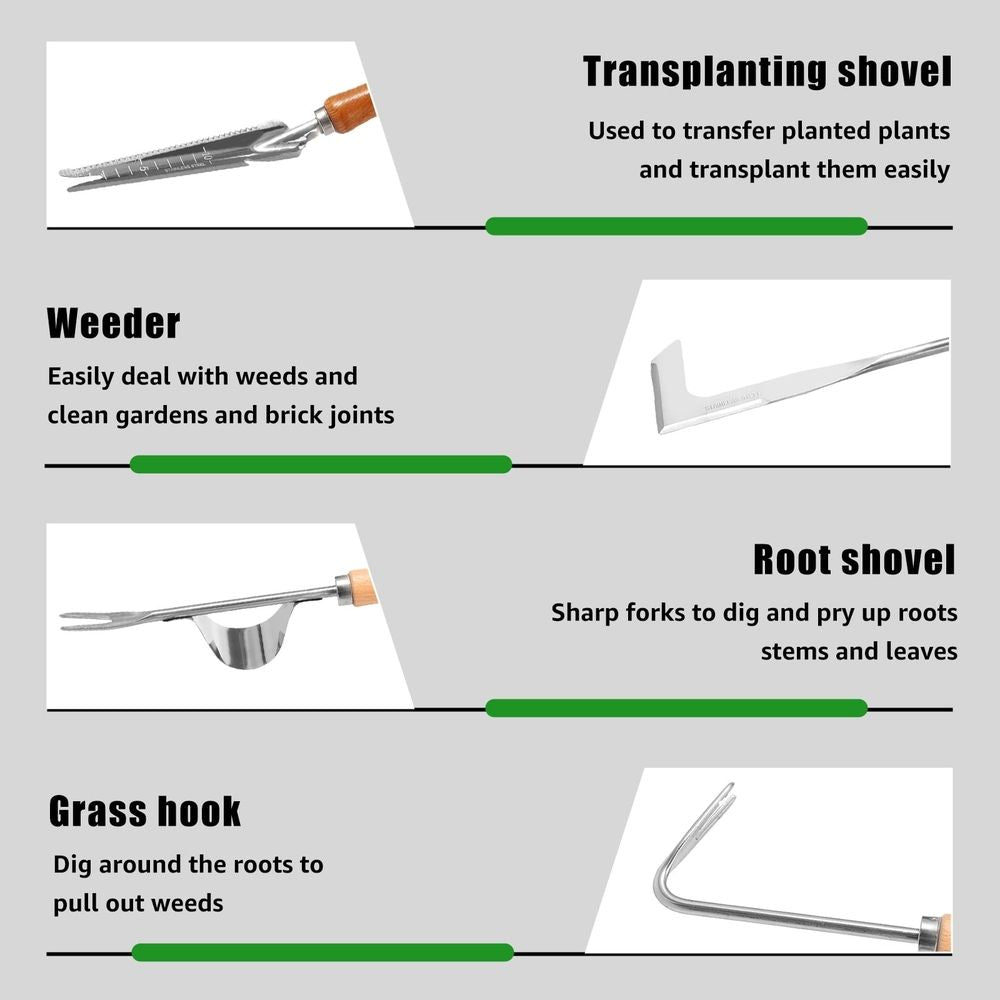 4 Pack Weed Puller Tool, Stainless Steel Crack Weeder Tool, Crevice Uprooting Weeding Digger Tools, Gardening Weed Remover Tools for Cracks, Driveways, Lawn Edger, Moss Removal