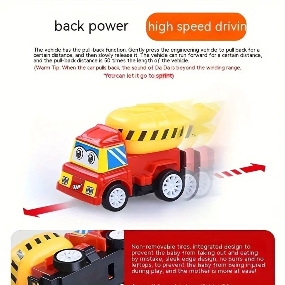 Pull Back Construction Vehicles, 10 Pack Mini Toy Cars, Toddler Educational Toys, Party Favor Toys, Random Color Car Set, Kids Play Vehicles