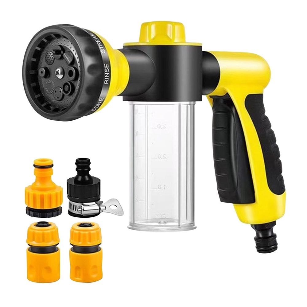 High Pressure Foam Cannon Spray Gun, Car Wash Soap Dispenser with 8 Patterns, Garden Hose Nozzle for Watering Plants, Snow Foam Lance
