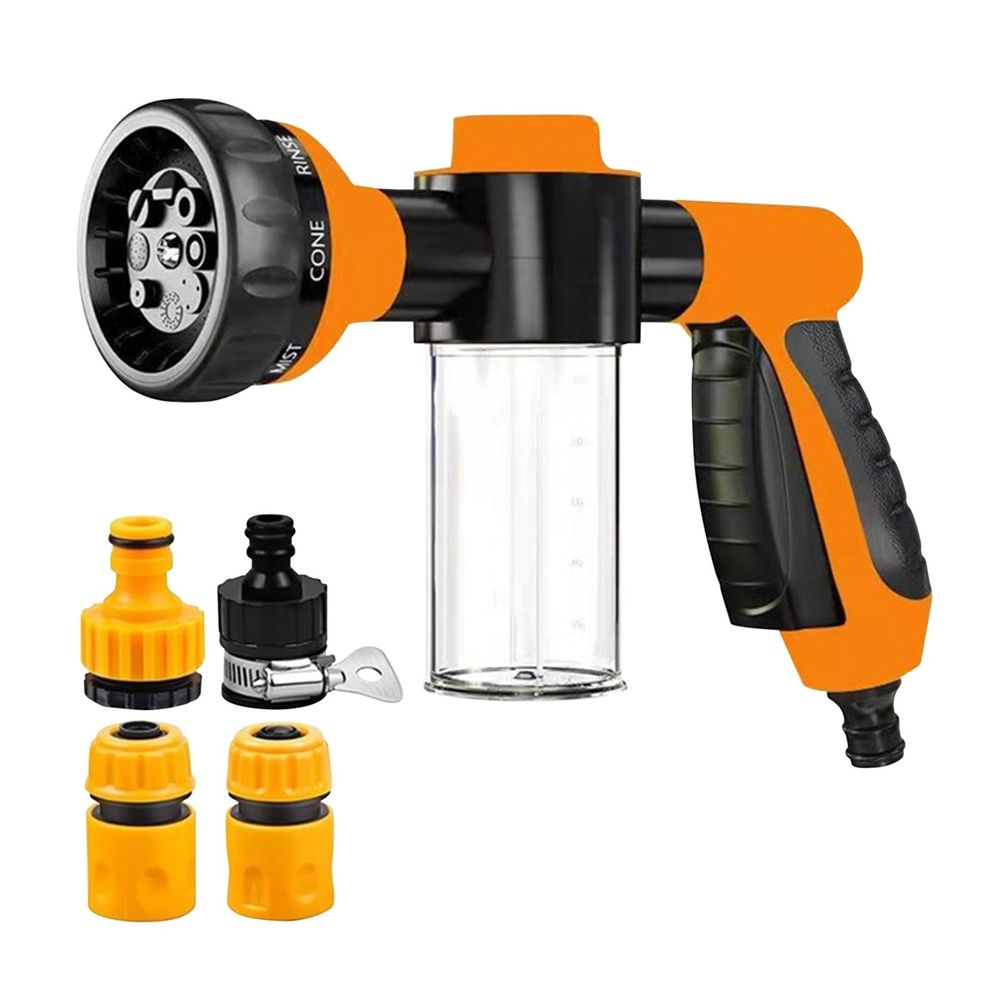 High Pressure Foam Cannon Spray Gun, Car Wash Soap Dispenser with 8 Patterns, Garden Hose Nozzle for Watering Plants, Snow Foam Lance
