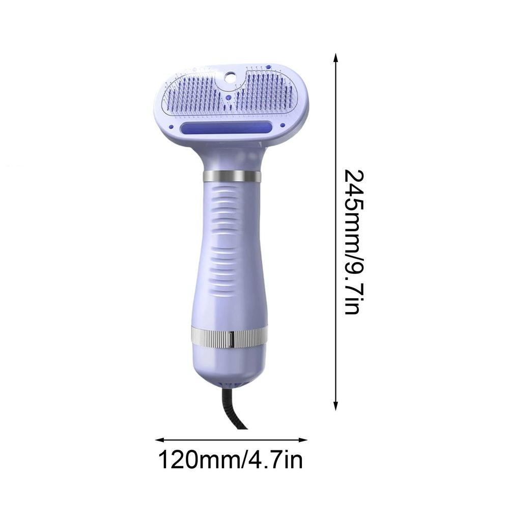 Purple Purple Pet Hair Dryer With Spray Comb For Drying Grooming 2 In 1 Bathing Tool For Dogs Cats
