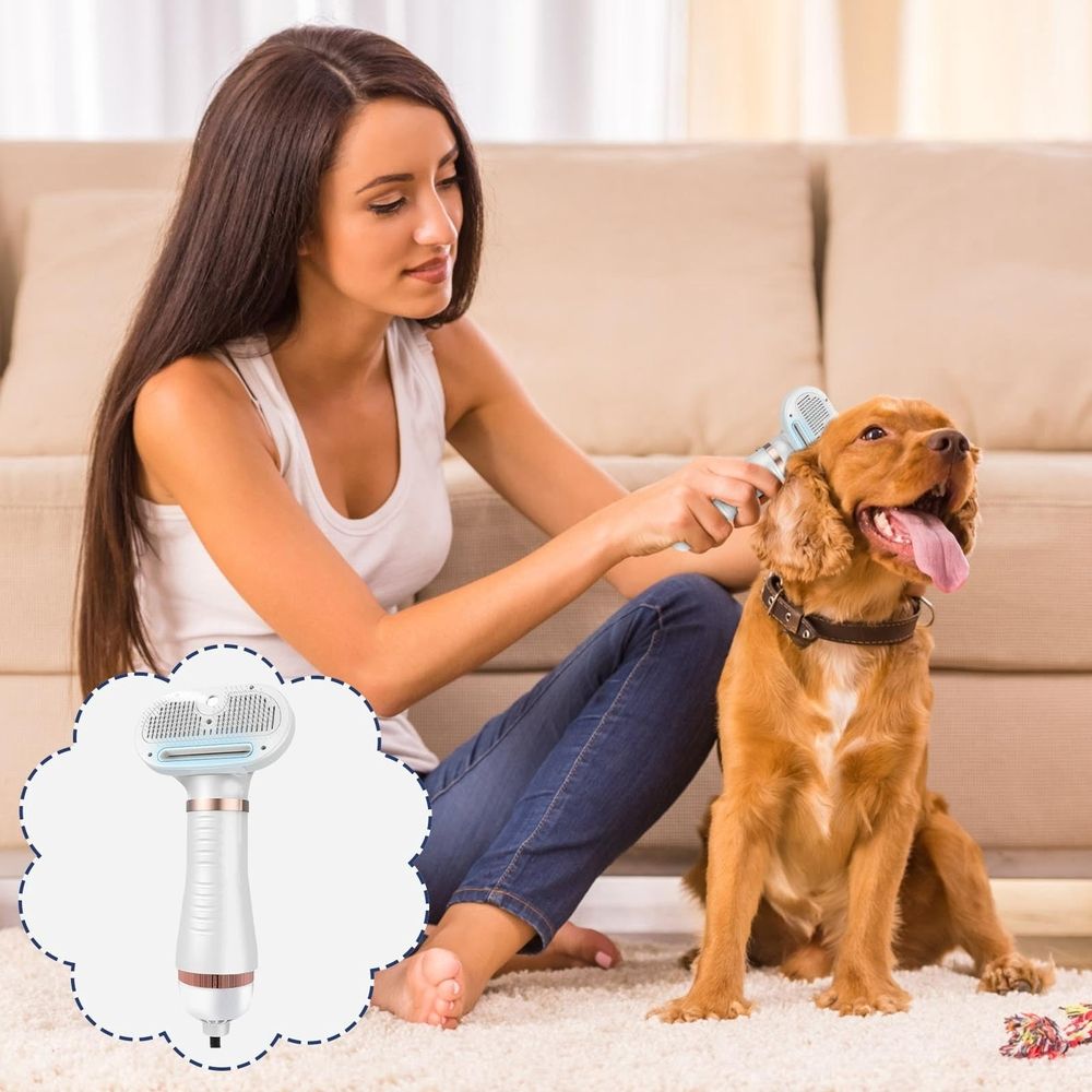 Purple Purple Pet Hair Dryer With Spray Comb For Drying Grooming 2 In 1 Bathing Tool For Dogs Cats