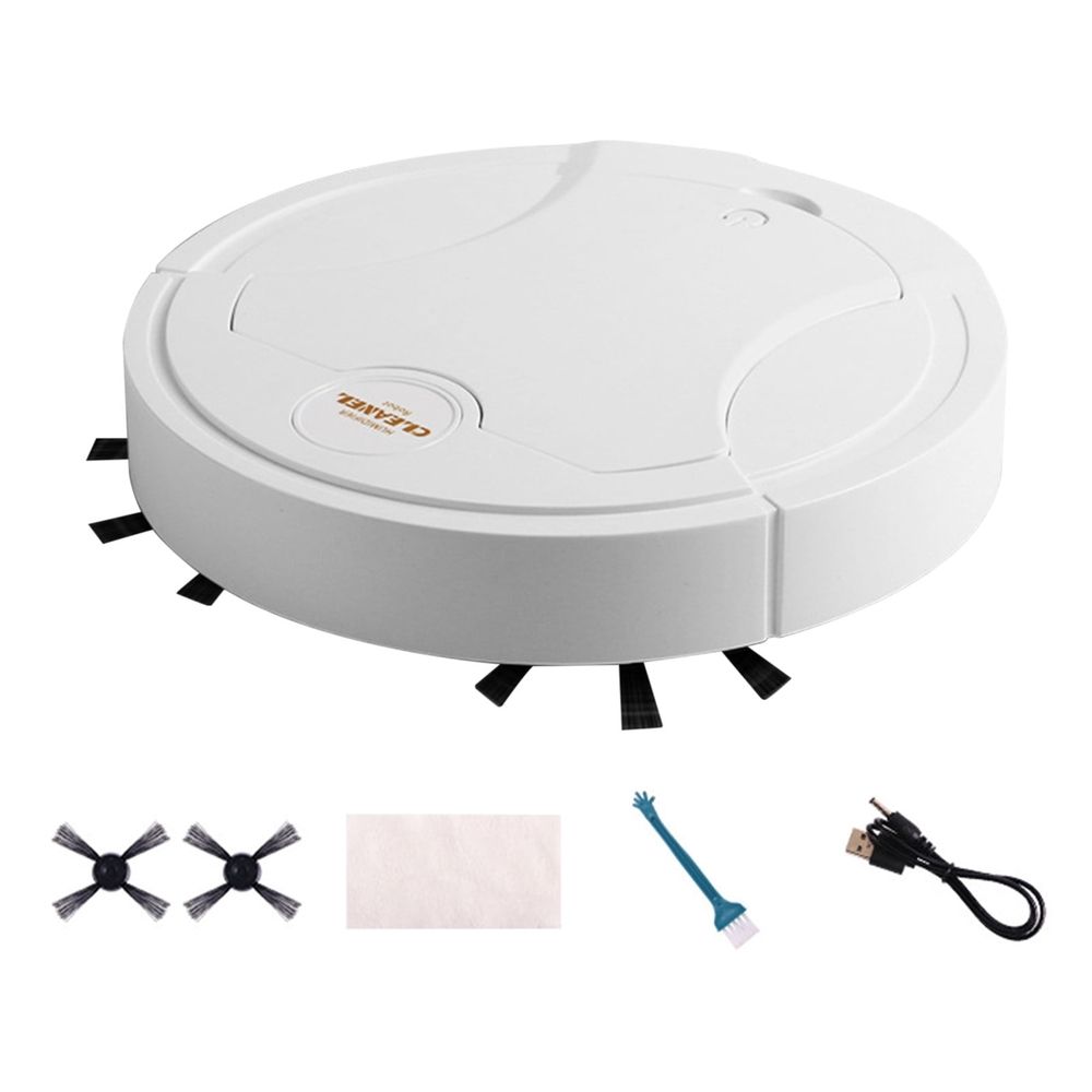 White  Intelligent Sweeping Robot With Mop Function Automatic Charging Vacuum For Hardwood Floor
