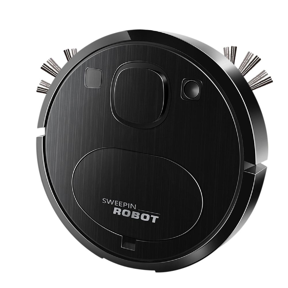 Black  Robot Vacuum And Mop Combo High Suction Self-Charging Slim Design For Hard Floor Pet Hair Removal