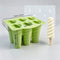 6-Cavity Spiral Ice Block Mould | Food-Grade Silicone + Dust Covers | Easy Release, Freezer Safe, Perfect for Yogurt Pops & Summer DIY!/GREEN
