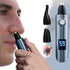 4-in-1 Electric Nose Hair Trimmer, LED Display, Waterproof(BLUE)