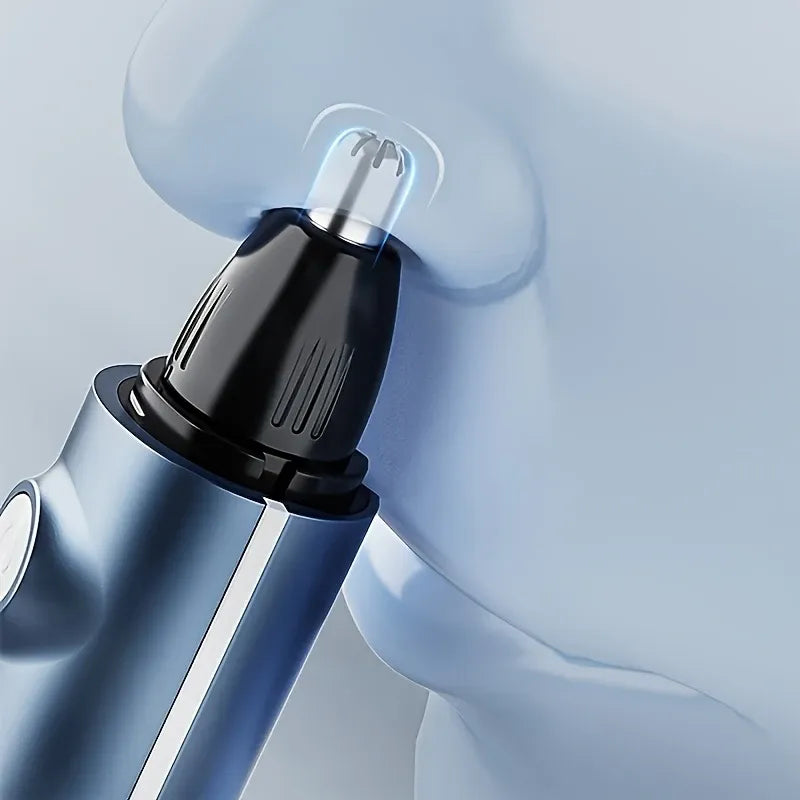 4-in-1 Electric Nose Hair Trimmer, LED Display, Waterproof(BLUE)
