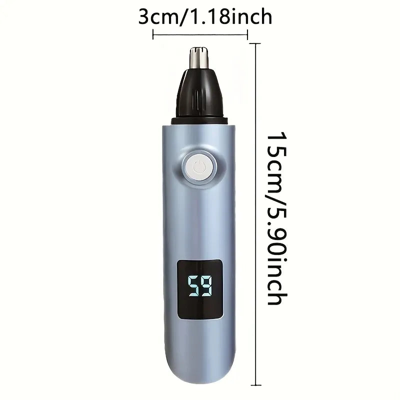 4-in-1 Electric Nose Hair Trimmer, LED Display, Waterproof(BLUE)