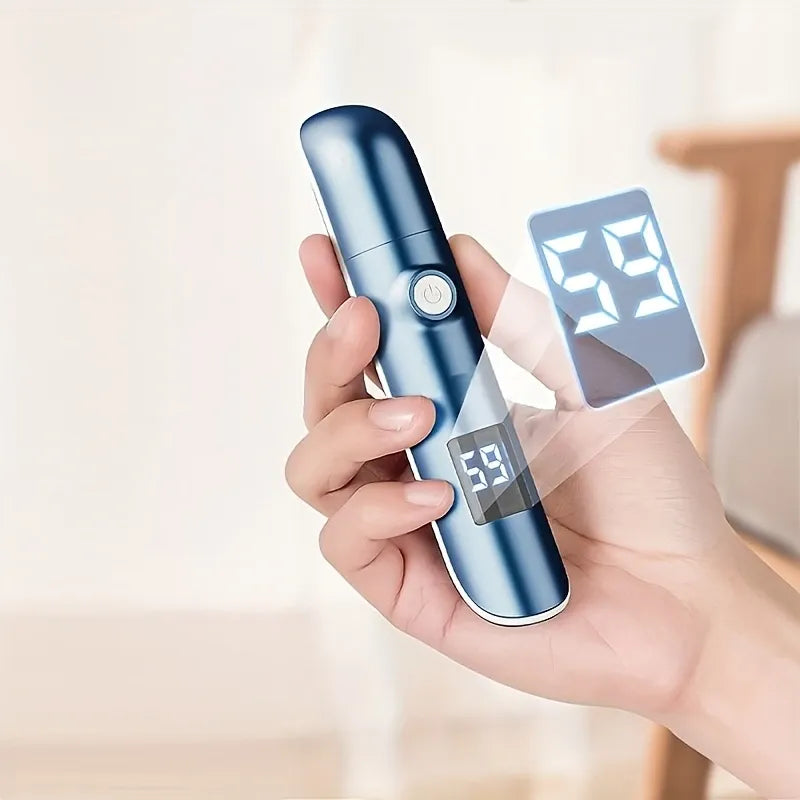4-in-1 Electric Nose Hair Trimmer, LED Display, Waterproof(BLUE)