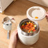 304 Stainless Steel Thermal Food Jar Long Lasting Warmth 6-12H Leakproof with Folding Spoon Commute Outdoor(white)
