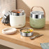 304 Stainless Steel Thermal Food Jar Long Lasting Warmth 6-12H Leakproof with Folding Spoon Commute Outdoor(white)