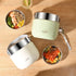 304 Stainless Steel Thermal Food Jar Long Lasting Warmth 6-12H Leakproof with Folding Spoon Commute Outdoor(white)