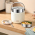 304 Stainless Steel Thermal Food Jar Long Lasting Warmth 6-12H Leakproof with Folding Spoon Commute Outdoor(white)