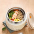 304 Stainless Steel Thermal Food Jar Long Lasting Warmth 6-12H Leakproof with Folding Spoon Commute Outdoor(white)